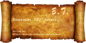 Beerman Tézeusz névjegykártya